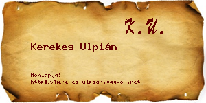 Kerekes Ulpián névjegykártya